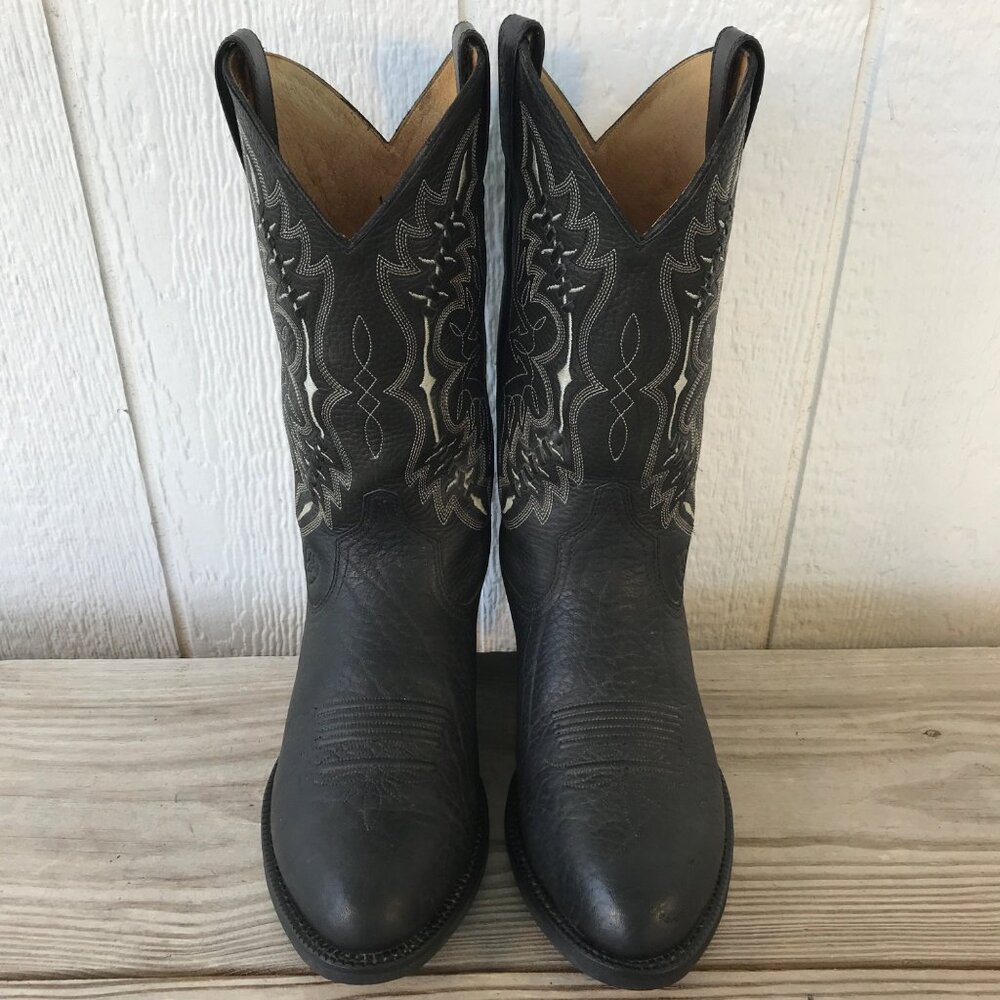 Ariat Buckstitch Bull Shoulder Mens Black Cowboy Western Boots 10.5 D 37423 - Picture 11 of 13